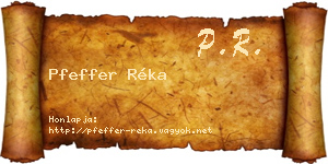 Pfeffer Réka névjegykártya